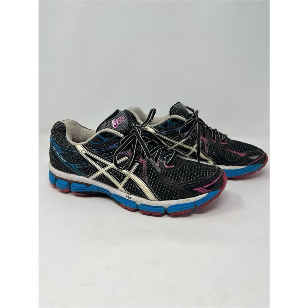 ASICS GT-2000 Running Shoes Women’s Size 8 Black Blue Pink Athletic Sneakers